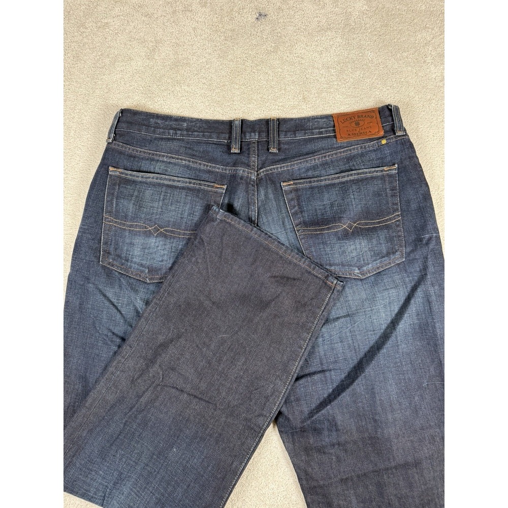 Lucky Brand Jeans‎ 181 Relaxed Straight Men's Size 36x32 Dark wash Embroidered